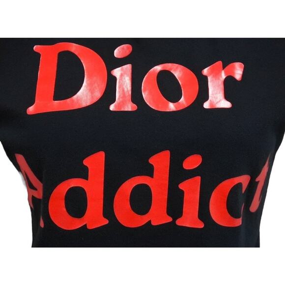 Authentic Christian Dior Dior Addict Galliano Short Sleeve Top Shirt Red Black - Picture 4 of 8